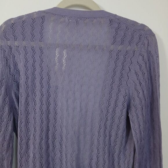 Apt 9 Womens Purple Lavender Tie Front Lightweight Wavy Knit Cardigan Medium NEW - Picture 5 of 11